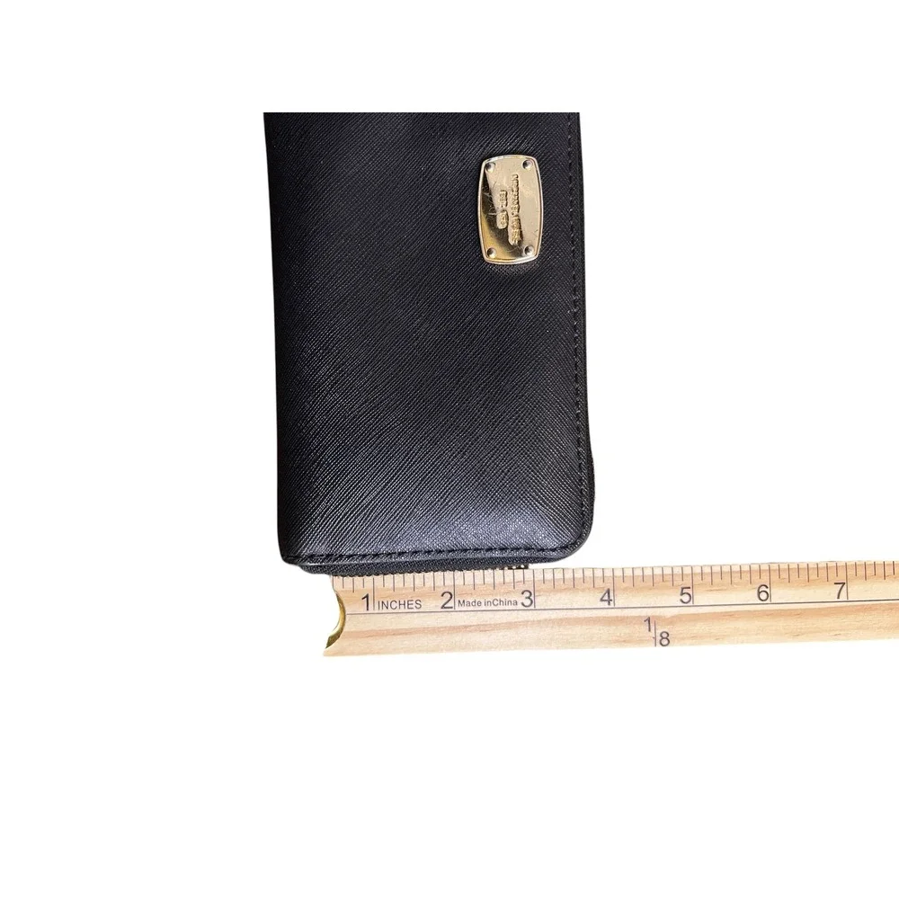 Michael Kors Wallet Clutch Zip‎ Around Continental Black Smooth Leather Urban